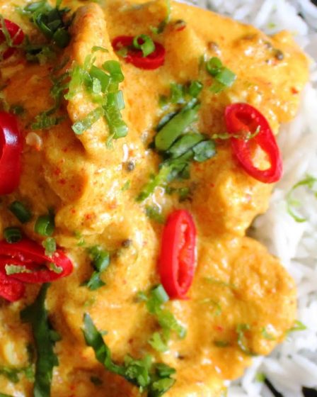 "Receta de korma de pollo"